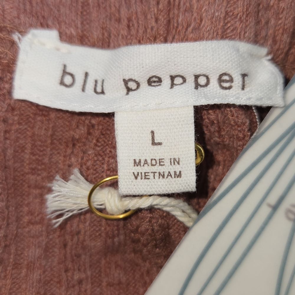 Blu Pepper Pink Ribbed Pajama Pants - Picture 2 of 2